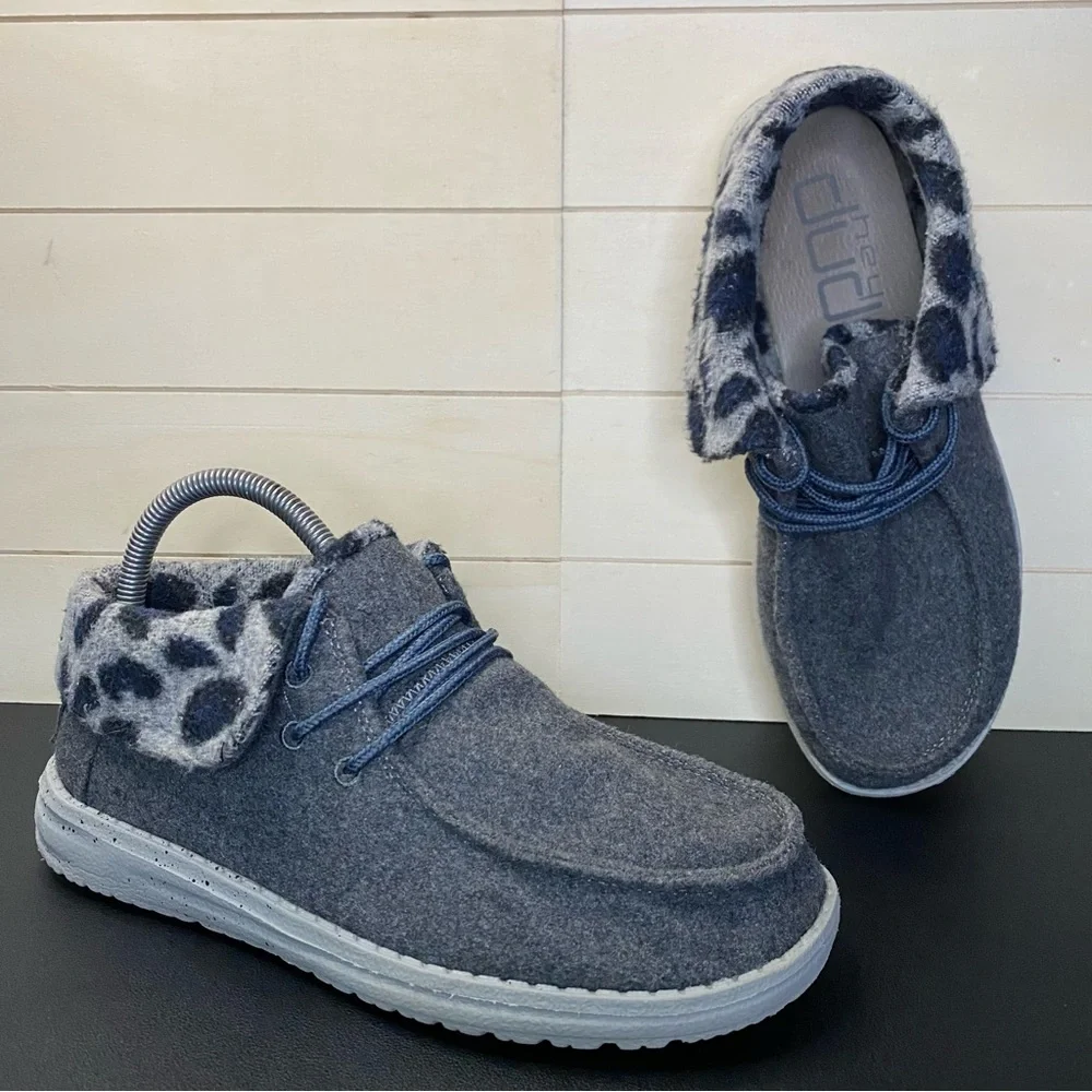 Hey Dude Britt Grey Cheetah Women's Size 7 Shoes Fabric Bootie - Picture 11 of 11